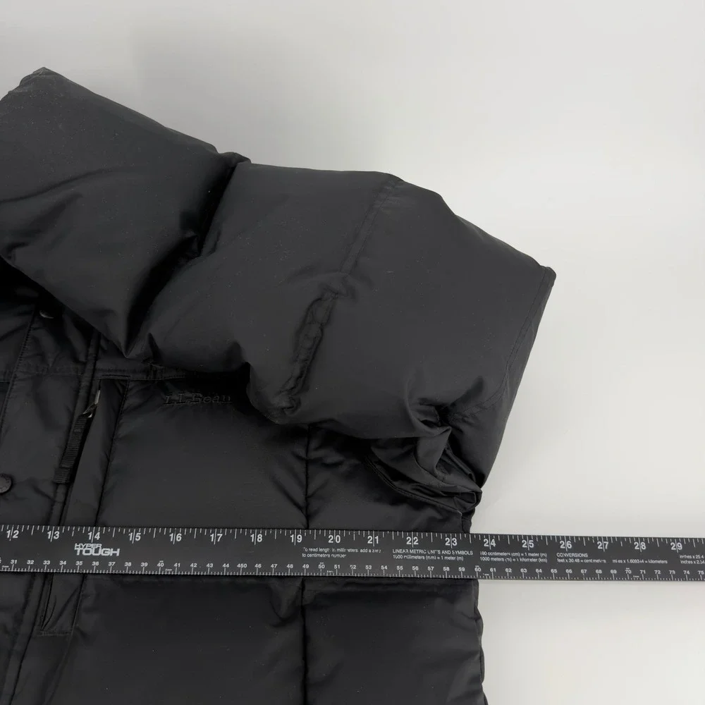 LL Bean Mens‎ Medium Black Downtek Pertex Insulated Puffer Coat Parka No Hood